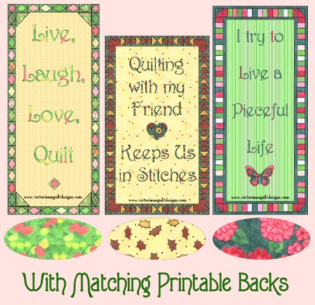 Free Printable Quilt Saying Bookmarks