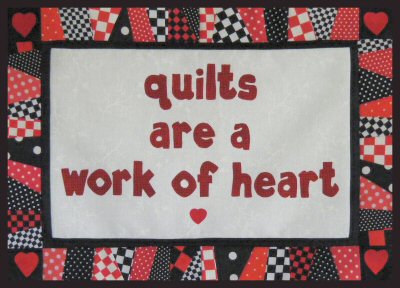 Quilts are a Work of Heart Free Quilt Pattern Wallhanging
