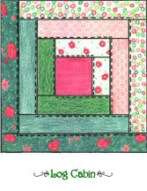 Sampler Log Cabin Printable Note Card