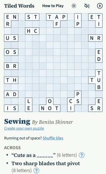 Tiled Words Sewing Puzzle