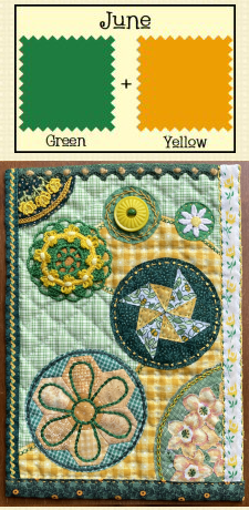 Let's Play 2025 June Green & Yellow Mini Quilt