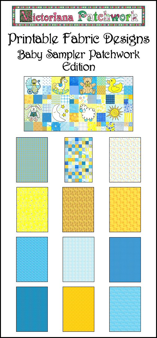 Baby Sampler Patchwork Printable Fabric Designs Edition