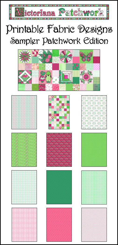Sampler Patchwork Printable Fabric Designs Edition