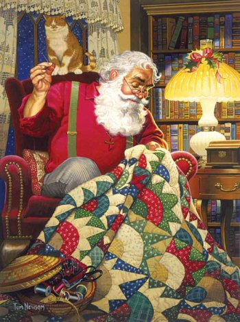 Quilting Santa by Tom Newsom