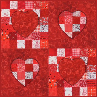 Patchwork Hearts Wallhanging
