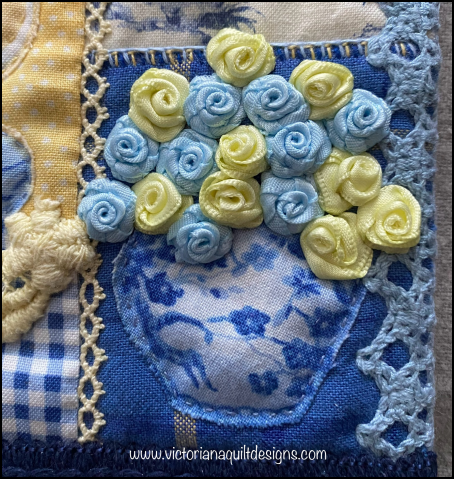 Let's Play February  Close Up of Ribbon Roses in Vase