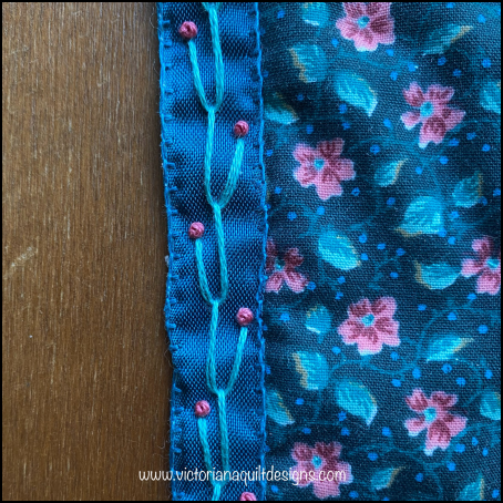 Let's Play May Close Up of  Pretty Embroidery Stitching Down the Side