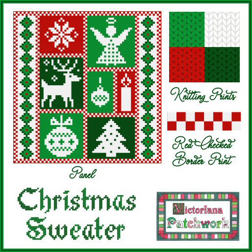 Christmas Sweater Knitting Fabric from Victoriana Patchwork