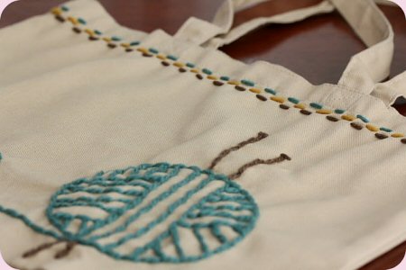 Handwork Yarn Embroidered Knitting Bag Tutorial