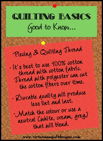 Piecing & Quilting Thread Information