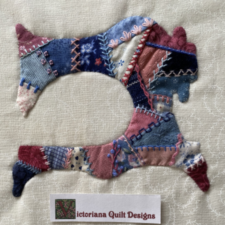 Crazy Quilt Sewing Machine Block