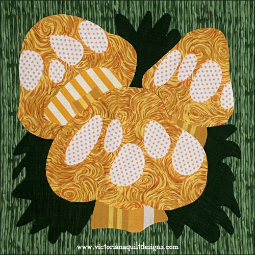 Mushrooms Quilt Block Pattern