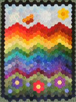 Sew Over the Rainbow Hexie Quilt Pattern