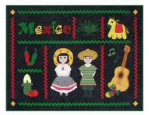 Mexico Printable Quilt Note Card