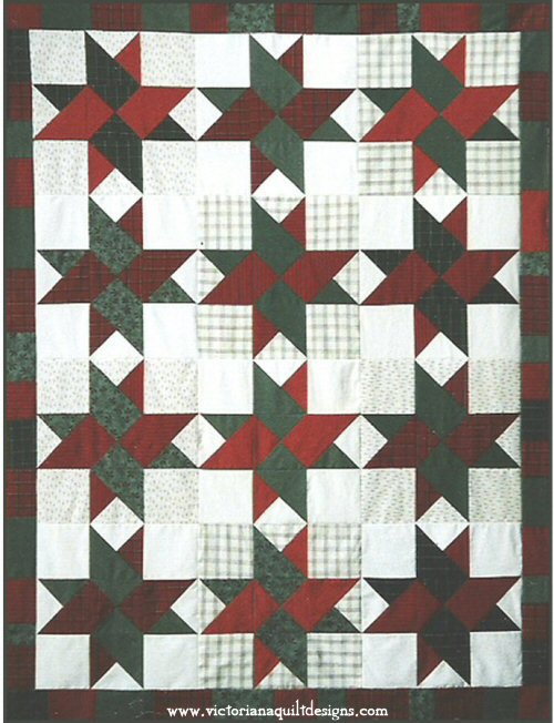 Tumbler Star Scrappy Quilt Pattern
