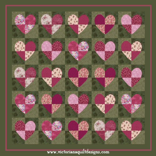 4-Patch Heart Quilt Pattern