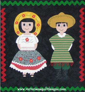 Close Up of  Postcards from... Mexico Quilt