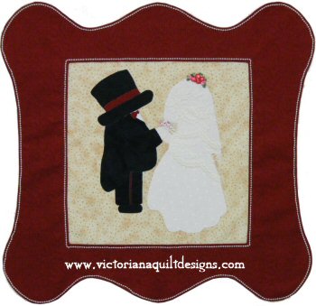 Close Up of the Wedding Block from Sunbonnet Family Gallery Quilt