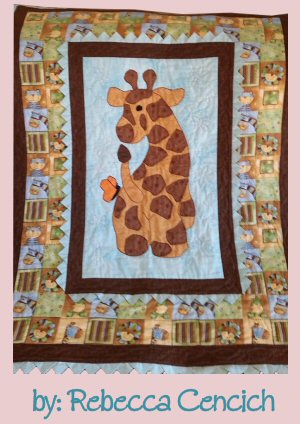 Stuffies Gerome the Giraffe baby quilt