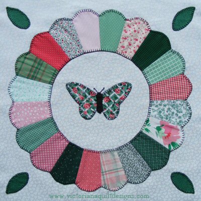 Dresden Plate with Butterfly Quilt Block