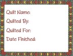 Green & Rust Printable Quilt Label 