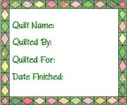 Pink & Green Printable Quilt Label 