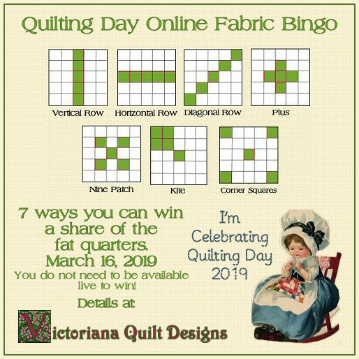 Quilting Day 2019 Online Fabric Bingo