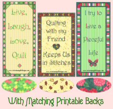 Free Printable Quilty Bookmarks