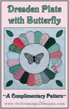 Dresden Plate with Butterfly Free Quilt Pattern